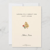 paaskuikens met regenboog feestdagenkaart (Achterkant)