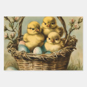  paaskuikens met tulpen inpakpapier vel (Voorkant 3)