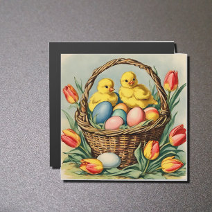  Paaskuikens & tulpen - magnetische kaart