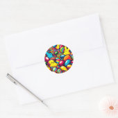 Paaskunst Snoep Ronde Sticker (Envelop)