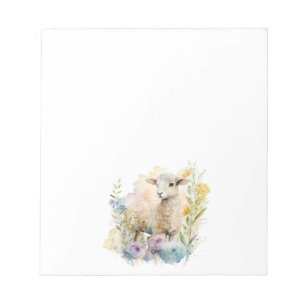 Paaslam Religieus Christelijk Aquarel Bloemen Notitieblok