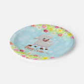 Paaslamp en -bloemen papieren bordje (Gekanteld)