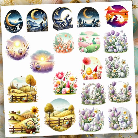 Paaslandscènes Sticker