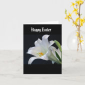 Paaslelie op zwarte achtergrond kaart (Gele Bloem)