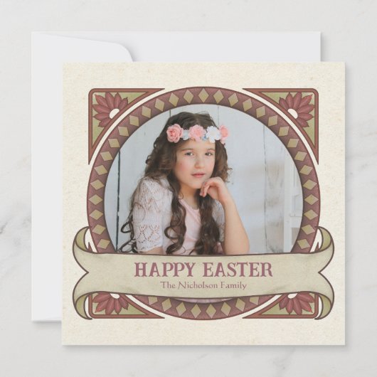 Paaslelie: stijl ontwerp Vrede Hoop Feestdagenkaart (Achterkant)