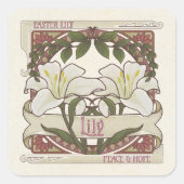 Paaslelie: stijl ontwerp Vrede Hoop Vierkante Sticker (Voorkant)