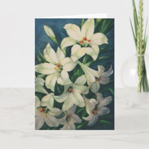 Paasleliebloemen,  paaslelies feestdagen kaart