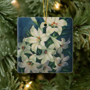 Paasleliebloemen, paaslelies keramisch ornament