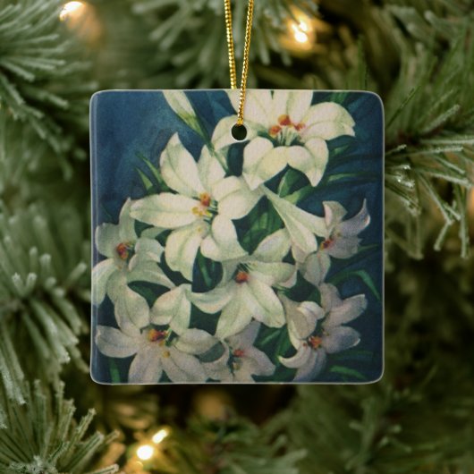 Paasleliebloemen, paaslelies keramisch ornament (Boom)