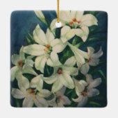 Paasleliebloemen, paaslelies keramisch ornament (Achterkant)