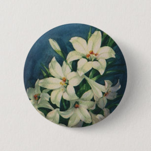 Paasleliebloemen, paaslelies ronde button 5,7 cm