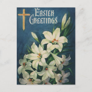 Paaslelies Bloemen,  Religieus Pasen Feestdagenkaart
