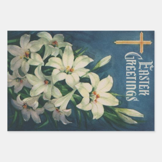 Paaslelies Bloemen, Religieus Pasen Inpakpapier Vel (Voorkant 3)