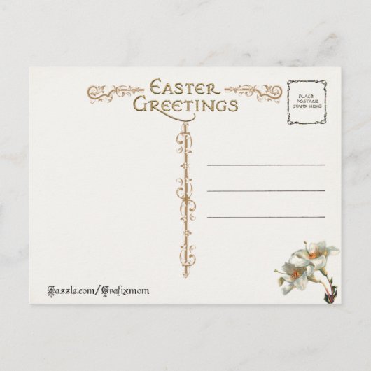 paaslelies en dove feestdagenkaart (Achterkant)