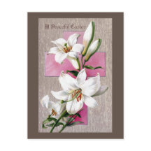  paaslelies en roze kruis