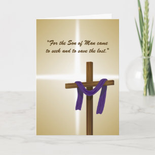 Paaslening Cross Paarse Drape Resurrection Day Kaart