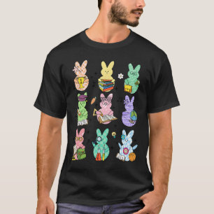 Paasleraar Konijn Gelukkig Pasen Ei Retro Onderwij T-shirt