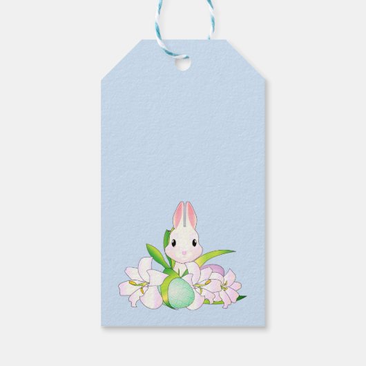 Paaslilies en zweet Bunnies Cadeaulabel (Achterkant)