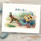  paasmaaltijd, karretjes en kippen briefkaart