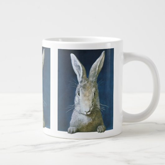 paasmaaltijd, staartje, witte konijn jumbo mok (Rechts)