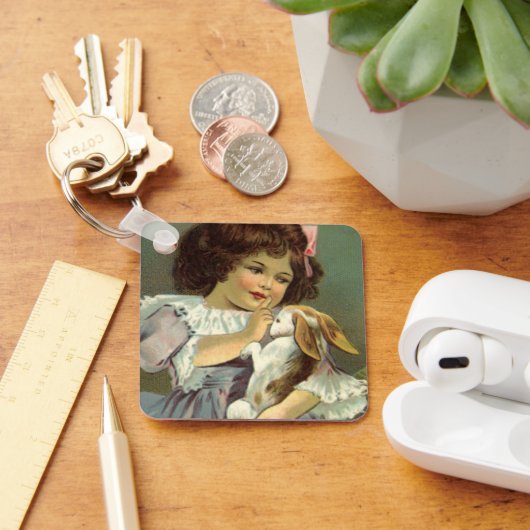  paasmakereieren, Victoriaans meisje Bunny Rabbit Sleutelhanger (Bureau)