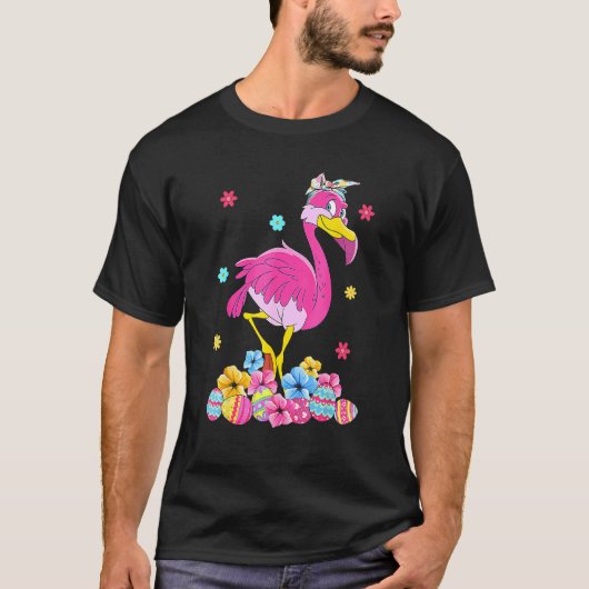 Paasmakerij Flamingo Bunny Eggs Flower Spring Mann T-shirt (Voorkant)