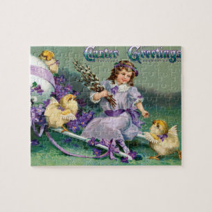 paasmakerij Girl Egg Chick Carriage Legpuzzel