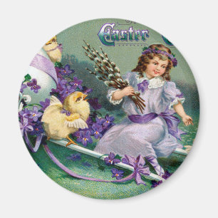 paasmakerij Girl Egg Chick Carriage Magneet