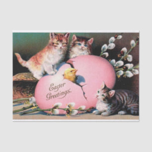 paasmakerij Katten Chick en paaseieren Tissuepapier