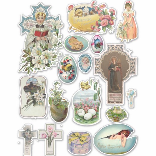 paasmakerij Kinder dieren kruisen kunst Sticker (Voorkant)