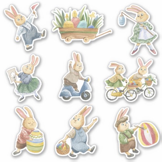 paasmakersenbundels en -eitjes voor Stickers van a (Voorkant)