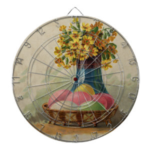 Paasmand Eieren Bloemen Antiek Dartbord