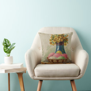 Paasmand Eieren Bloemen Antiek Kussen