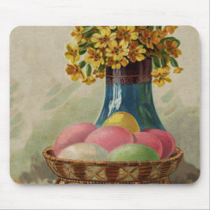 Paasmand Eieren Bloemen Antiek Muismat