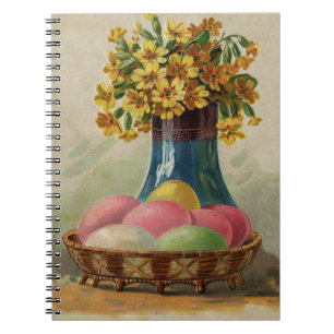 Paasmand Eieren Bloemen Antiek Notitieboek
