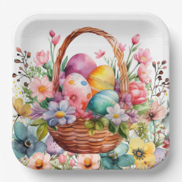 Paasmand Eieren & Lente Bloemen Papieren Bordje