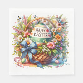 Paasmand Eieren & Lente Bloemen Servet