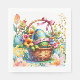 Paasmand Eieren & Lente Bloemen Servet