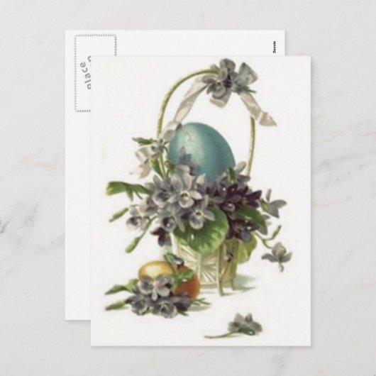 Paasmand gekleurd geschilderd ei violet feestdagenkaart (Voorkant / Achterkant)