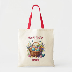 Paasmand Lente Bloemen Vlinder Paasei Tote Bag