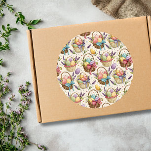 Paasmand met lavendel Paaseieren Ronde Sticker