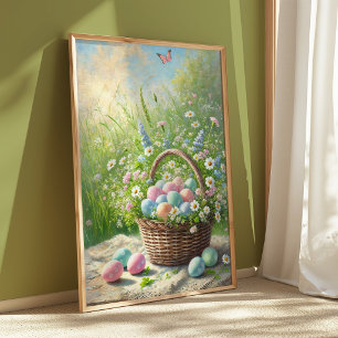 Paasmand Prent Lenteposter Pastelkleurige Eier K Poster