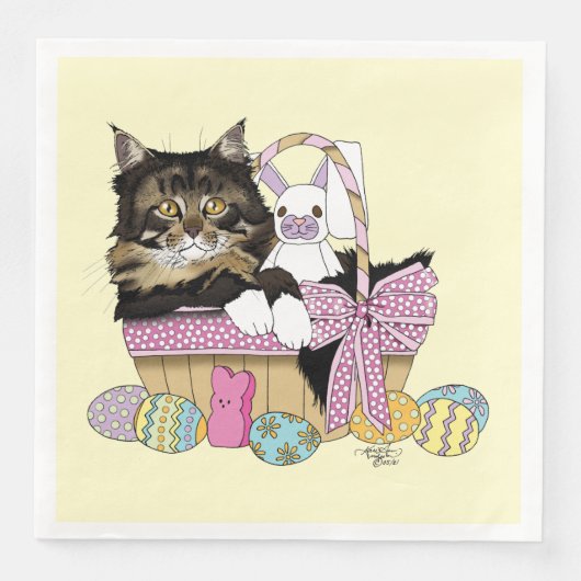 Paasmand Tabby Kitten Servet (Voorkant)