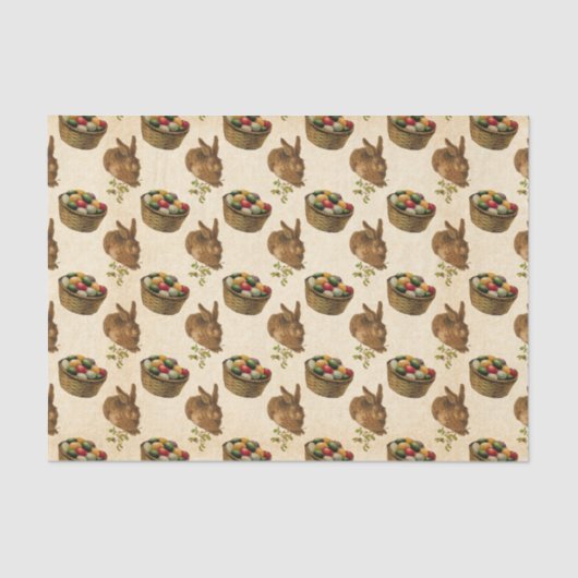  paasmandje, betegeld weefsel tissuepapier (Voorkant)