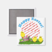 Paasmandje met Baby Chicken Photo Lijst Magneet (Voorkant / Achterkant)