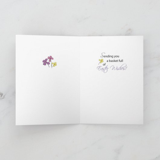 Paasmandje wensen feestdagen kaart (Binnen)