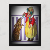  paasmeisje dat konijn voedt, ZSSG Feestdagenkaart (Voorkant)