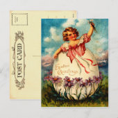 paasmeisje en ei Briefkaart (Voorkant / Achterkant)