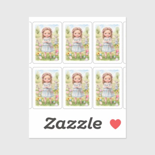 Paasmeisje Sticker (Vel)