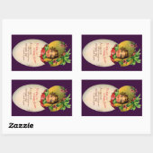 paasmeisje, Victoriaans meisje met Bonnet in eier Rechthoekige Sticker (Vel)